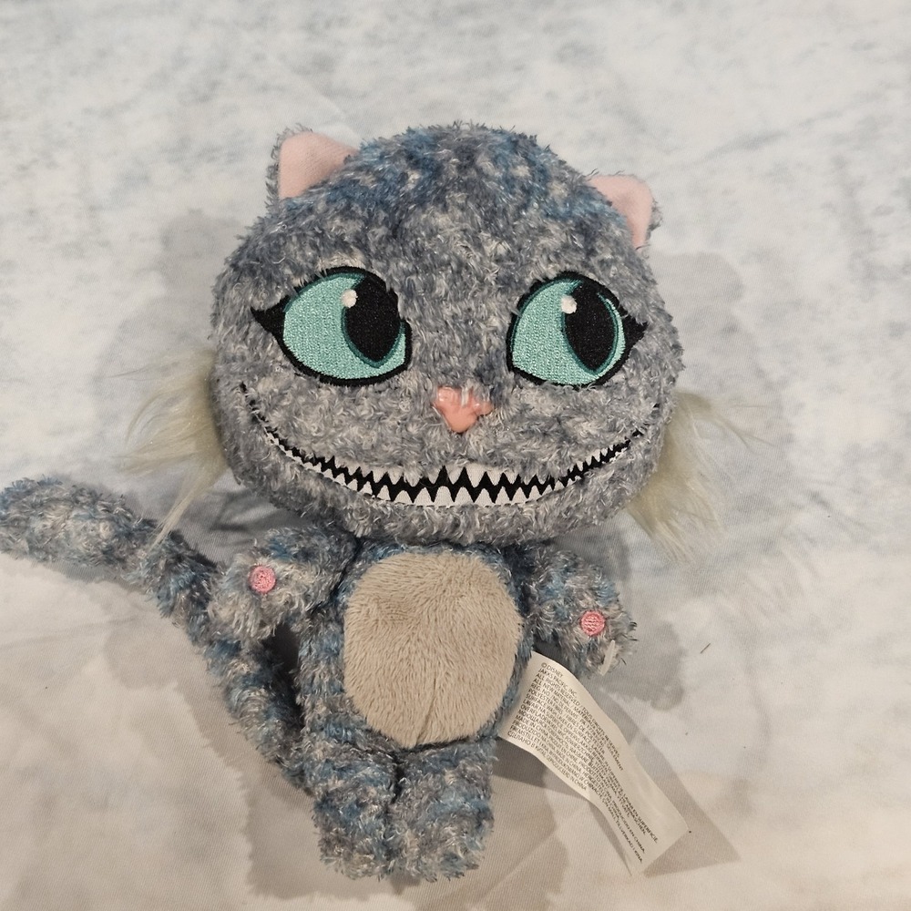 Disney‎ Alice Through The Looking Glass Cheshire Cat Plush Gray Blue Big Eyes